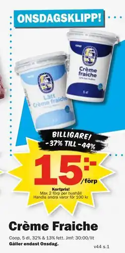 Pekås Crème Fraiche, Medlemspris erbjuda
