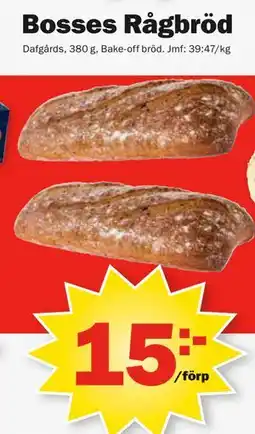Pekås Bosses Rågbröd erbjuda