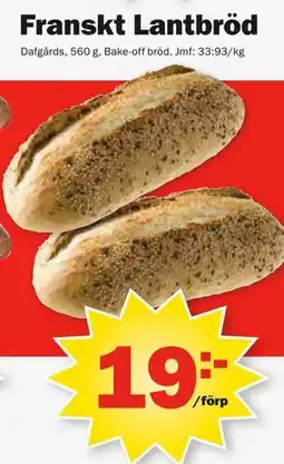 Pekås Franskt Lantbröd erbjuda