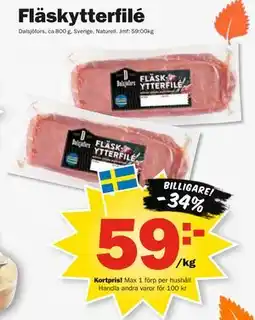 Pekås Fläskytterfilé, Medlemspris erbjuda