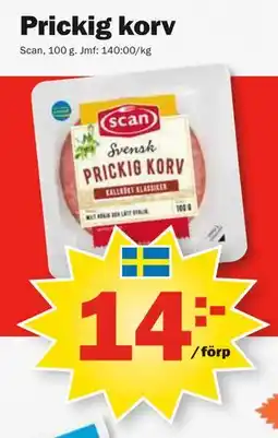 Pekås Prickig korv erbjuda