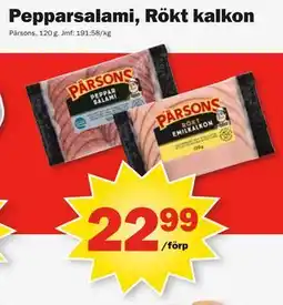 Pekås Pepparsalami, Rökt kalkon erbjuda