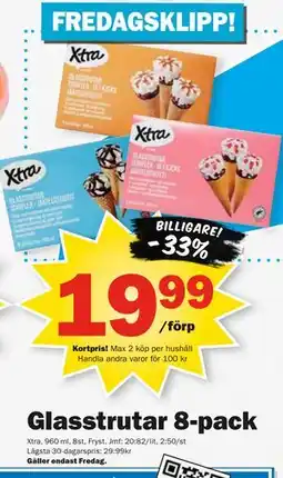 Pekås Glasstrutar 8-pack, Medlemspris erbjuda