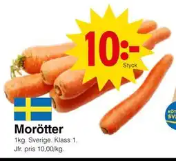 Matöppet Morötter erbjuda