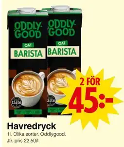 Matöppet Havredryck erbjuda