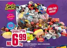 ÖoB LÖSVIKTSGODIS– MAX 4 KG/KUND erbjuda