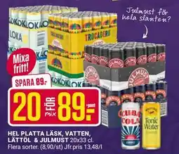 ÖoB HEL PLATTA LÄSK, VATTEN, LÄTTÖL & JULMUST erbjuda