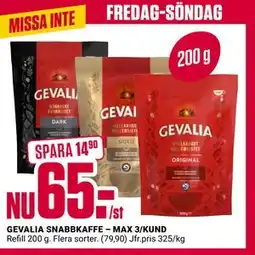 ÖoB GEVALIA SNABBKAFFE erbjuda