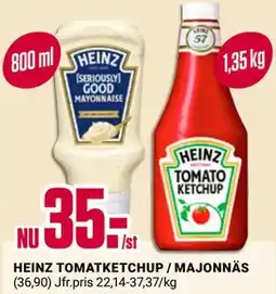 ÖoB HEINZ TOMATKETCHUP / MAJONNÄS erbjuda