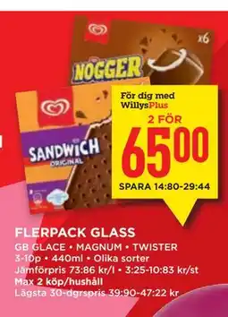 Willys FLERPACK GLASS, Medlemspris erbjuda