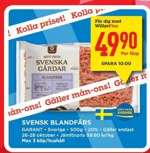 SVENSK BLANDFÄRS, Medlemspris