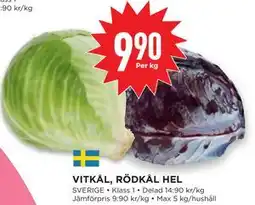 Willys VITKÅL, RÖDKÅL HEL erbjuda