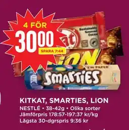 Willys Hemma KITKAT, SMARTIES, LION erbjuda