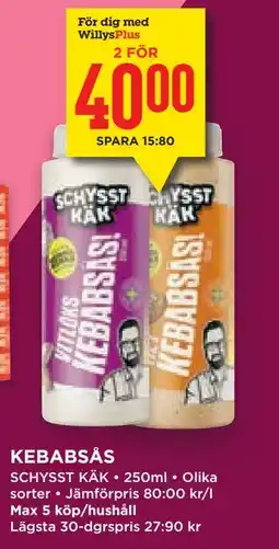 Willys Hemma KEBABSÅS, Medlemspris erbjuda