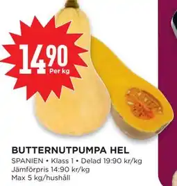 Willys Hemma BUTTERNUTPUMPA HEL erbjuda