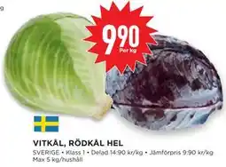 Willys Hemma VITKÅL, RÖDKÅL HEL erbjuda
