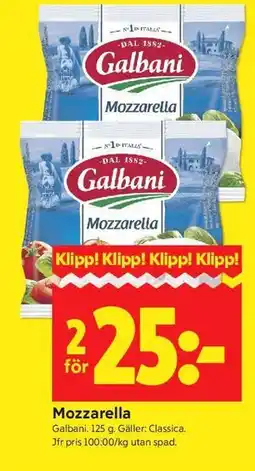 ICA Kvantum Mozzarella erbjuda