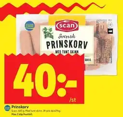 ICA Kvantum Prinskorv erbjuda