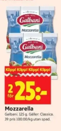 ICA Kvantum Mozzarella erbjuda