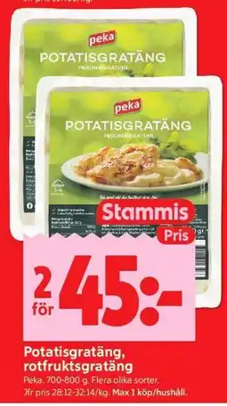 ICA Kvantum Potatisgratäng, rotfruktsgratäng, Medlemspris erbjuda