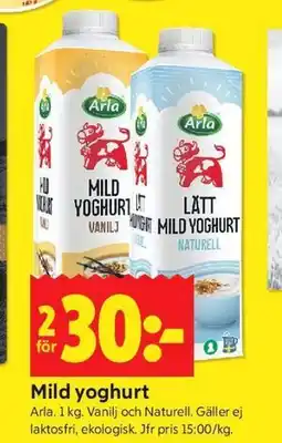 ICA Kvantum Mild yoghurt erbjuda