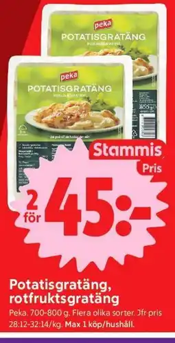 ICA Nära Potatisgratäng, rotfruktsgratäng, Medlemspris erbjuda