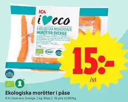 ICA Nära Ekologiska morötter i påse erbjuda