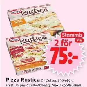 Pizza Rustica, Medlemspris