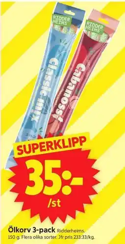 ICA Supermarket Ölkorv 3-pack erbjuda