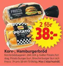ICA Supermarket Korv-, Hamburgerbröd erbjuda