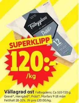 ICA Supermarket Vällagrad ost erbjuda