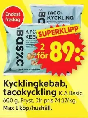 Kycklingkebab, tacokyckling
