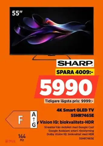 Sharp 4k smart qled tv 55hr7465e