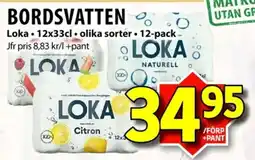 Matvärlden Tensta Loka bordsvatten erbjuda
