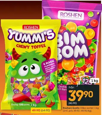 Roshen godis olika sorter