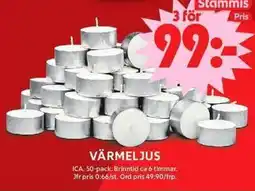 ICA Maxi Stammis Värmeljus erbjuda