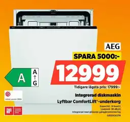 Power Aeg integrerad diskmaskin erbjuda