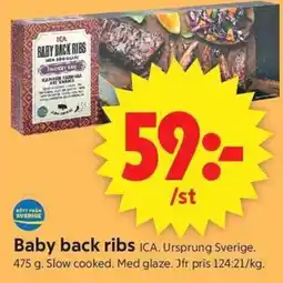 ICA Supermarket Ica baby back ribs erbjuda