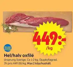 ICA Supermarket Hel/halv oxfilé erbjuda