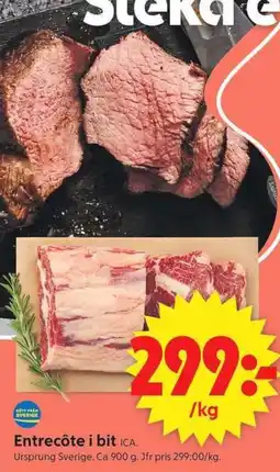 ICA Supermarket Ica entrecôte i bit erbjuda