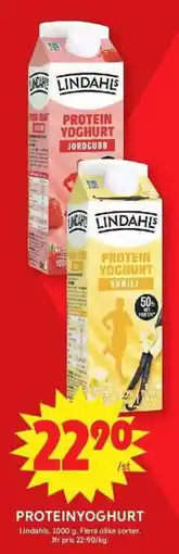ICA Maxi Lindahls proteinyoghurt erbjuda