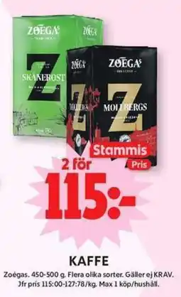 ICA Maxi Zoégas kaffe erbjuda