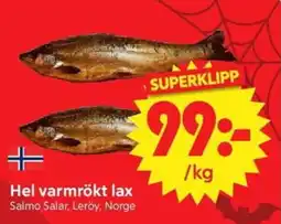Nya Pulsen Hel varmrökt lax erbjuda