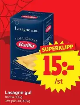 Nya Pulsen Barilla lasagne gul erbjuda
