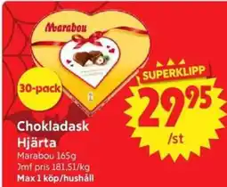 Nya Pulsen Marabou Chokladask Hjärta erbjuda