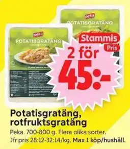 ICA Supermarket Peka potatisgratäng, rotfruktsgratäng erbjuda