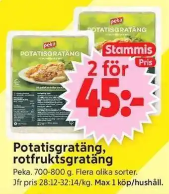 Peka potatisgratäng, rotfruktsgratäng