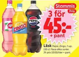 ICA Supermarket Läsk Pepsi, Zingo, 7-up. erbjuda