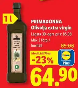 Lidl Primadonna olivolja extra virgin erbjuda