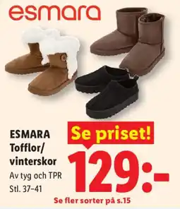 Lidl Esmara tofflor/vinterskor erbjuda